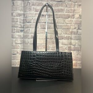 Sabina New York East West Faux Croc Embossed Shoulder Bag